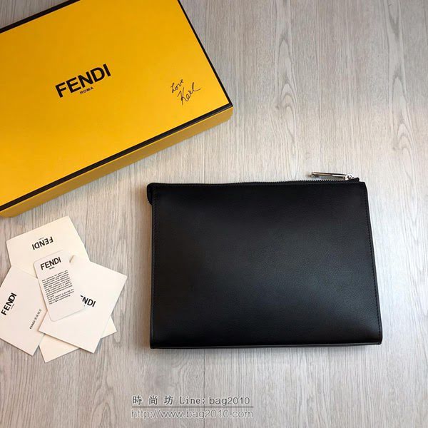FENDI手包 升級版小怪獸533手包 義大利皮 飾配金屬眼珠 芬迪手拿包  fdz2111